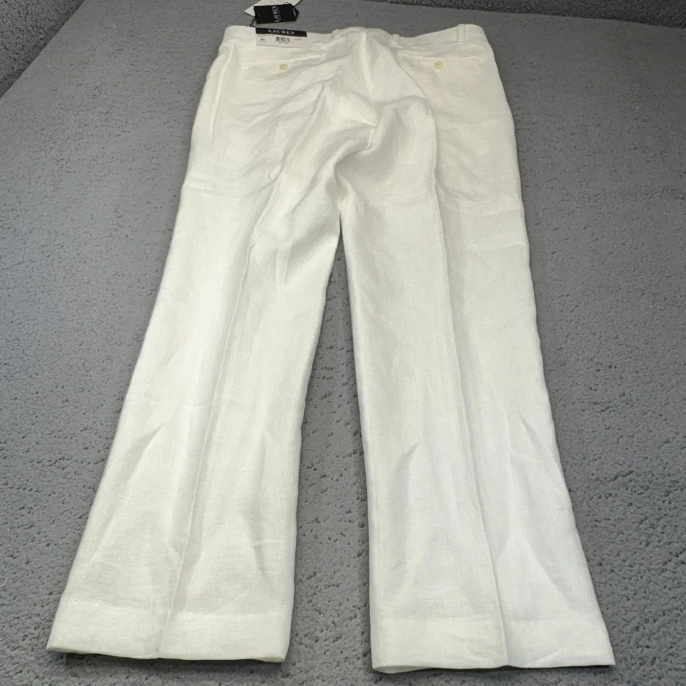 Ralph Lauren Linen Pants Mens 36x30 White LRL Classic Dress Trousers Ultraflex